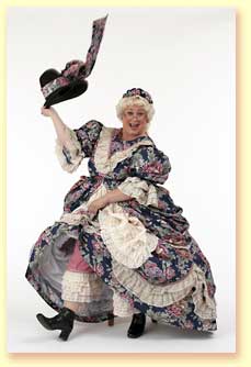 Thumbnail picture of Mother Goose kicking her heels and throwing her hat in the air.